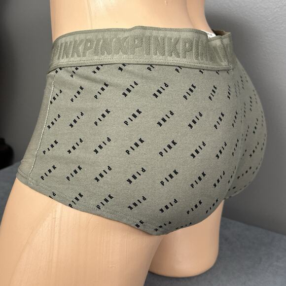 Pink Victoria's Secret Boyshort Boxer 2018 Medium Olive Green Panties Panty New - Picture 5 of 10